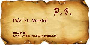 Pákh Vendel névjegykártya